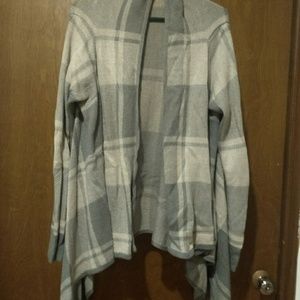 Merona grey plaid open cardigan